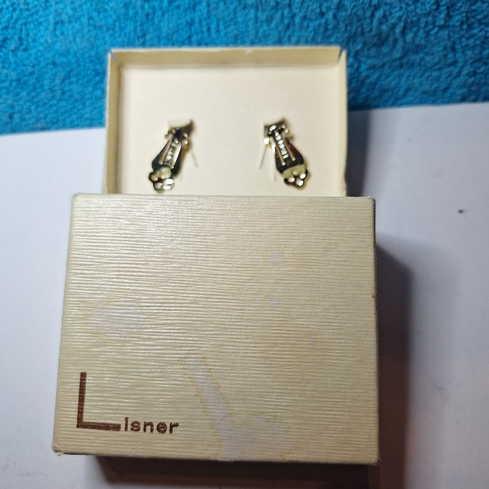 Vintage Lisner Clip On Earrings, Vintage Earrings - Picture 6 of 7